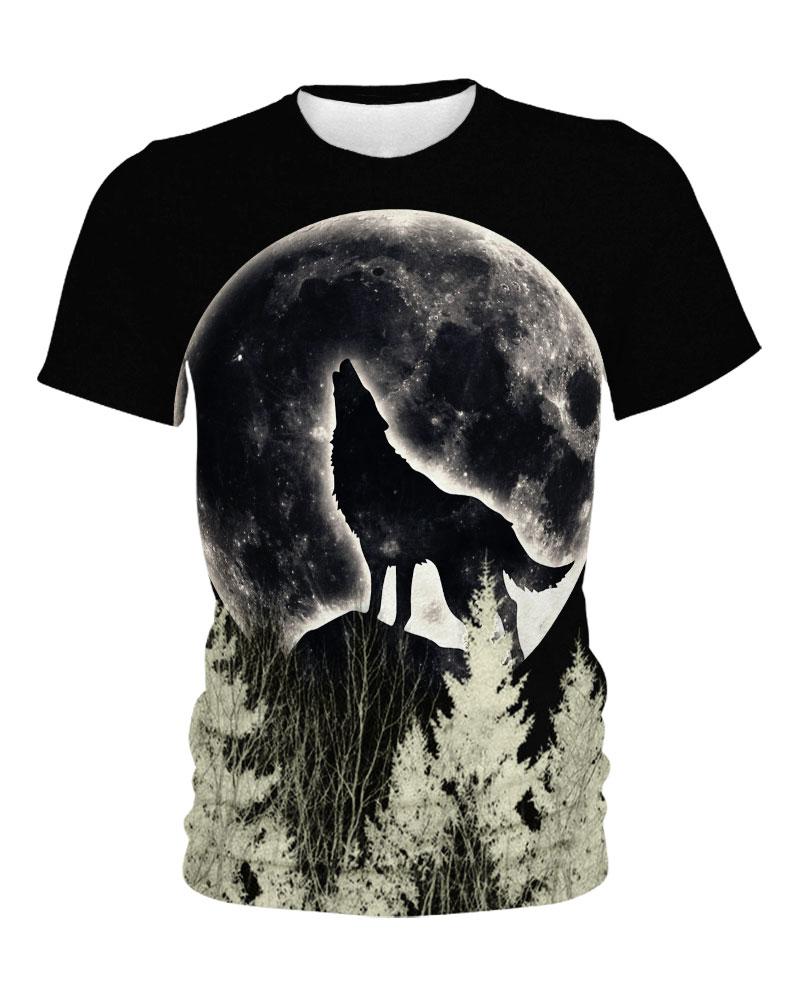 WelcomeNative Black Wolf Moon 3D Hoodie, All Over Print Hoodie, Native American