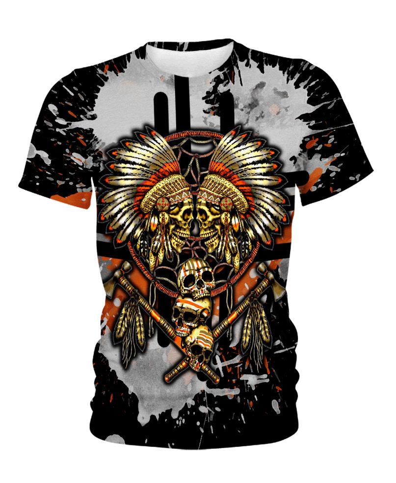 WelcomeNative Yellow Native Skull 3D Hoodie, All Over Print Hoodie, Native American