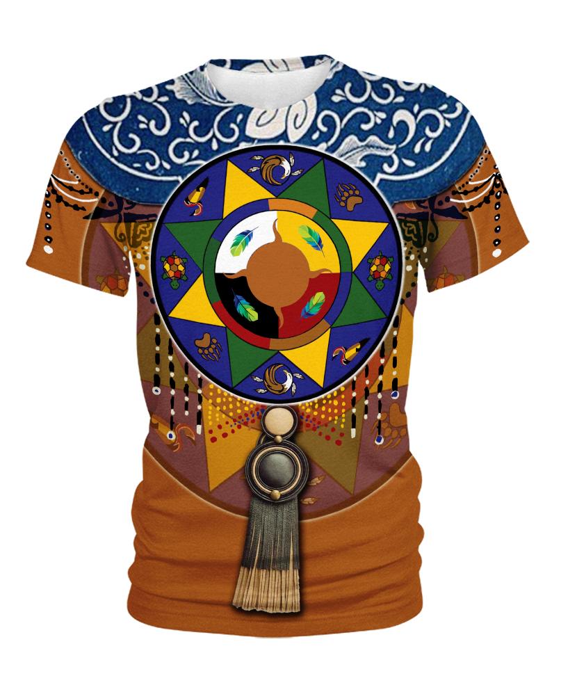 WelcomeNative Native Circle Pattern 3D Hoodie, All Over Print Hoodie, Native American