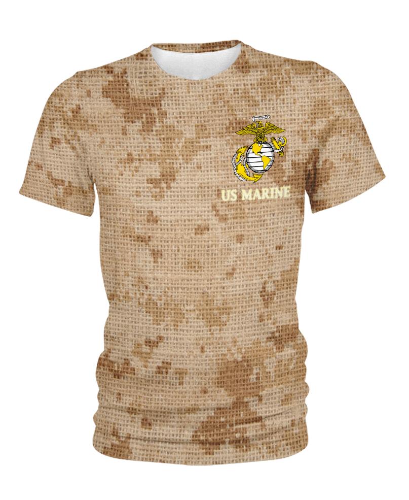 WelcomeNative Us Marine Brown 3D Hoodie, All Over Print Hoodie, Native American