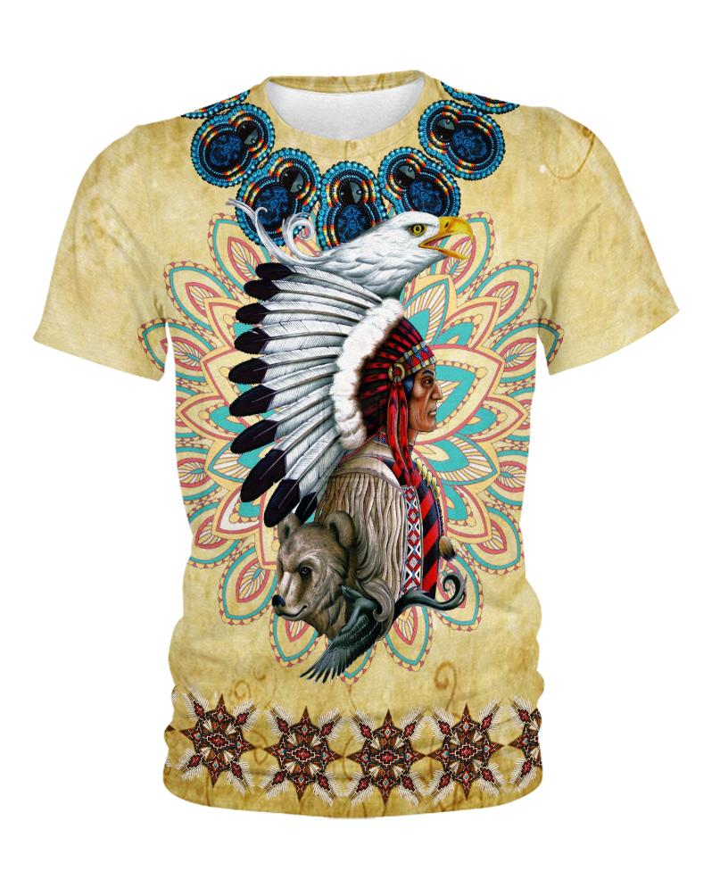 WelcomeNative Native Yellow Pattern 3D Hoodie, All Over Print Hoodie, Native American