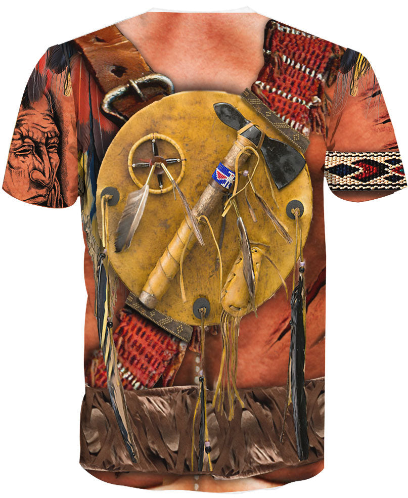 Warrior Style Native Ameican All Over Printed Shirt