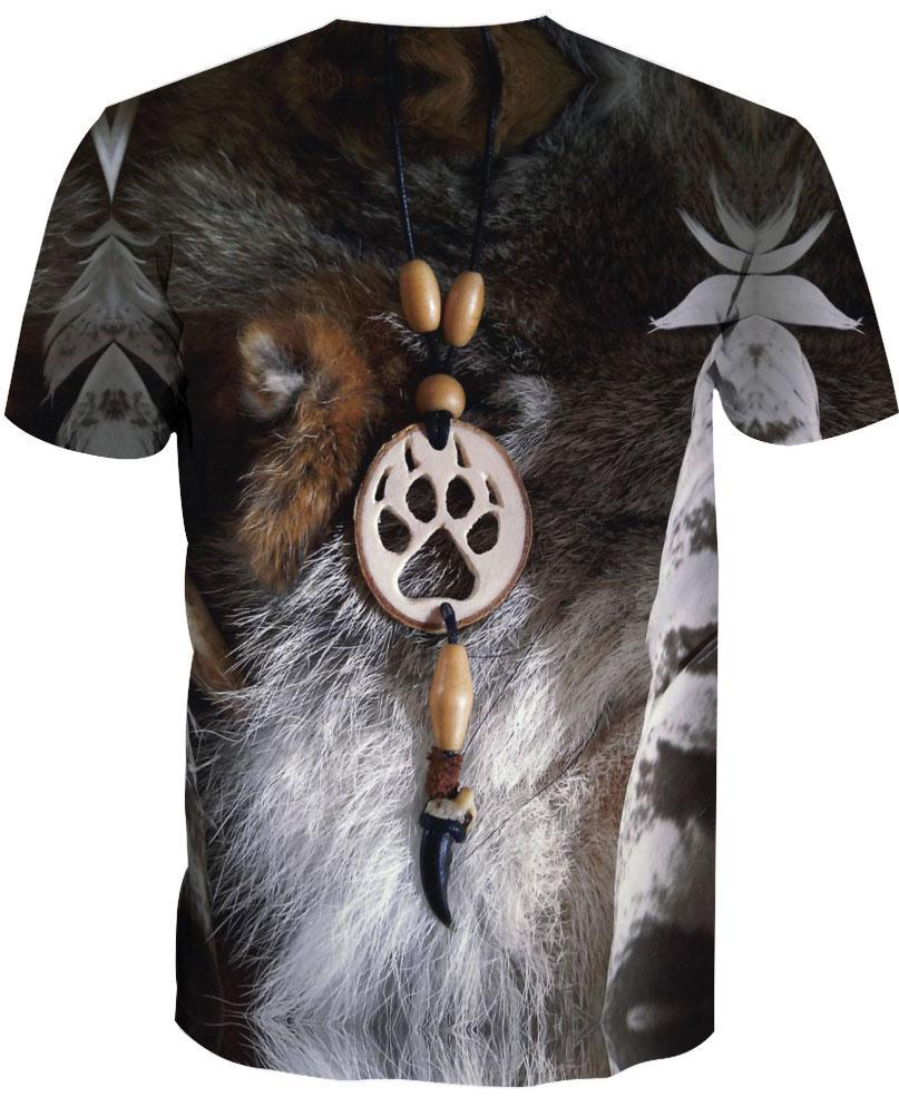 WelcomeNative Animal Fur Motifs, 3D T Shirt, All Over Print T Shirt, Native American