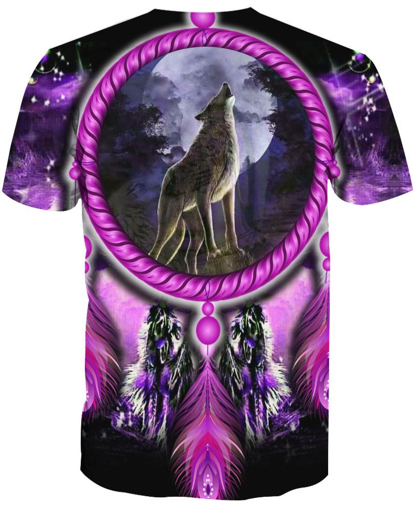 WelcomeNative Native Wolf Violet 3D Hoodie, All Over Print Hoodie, Native American