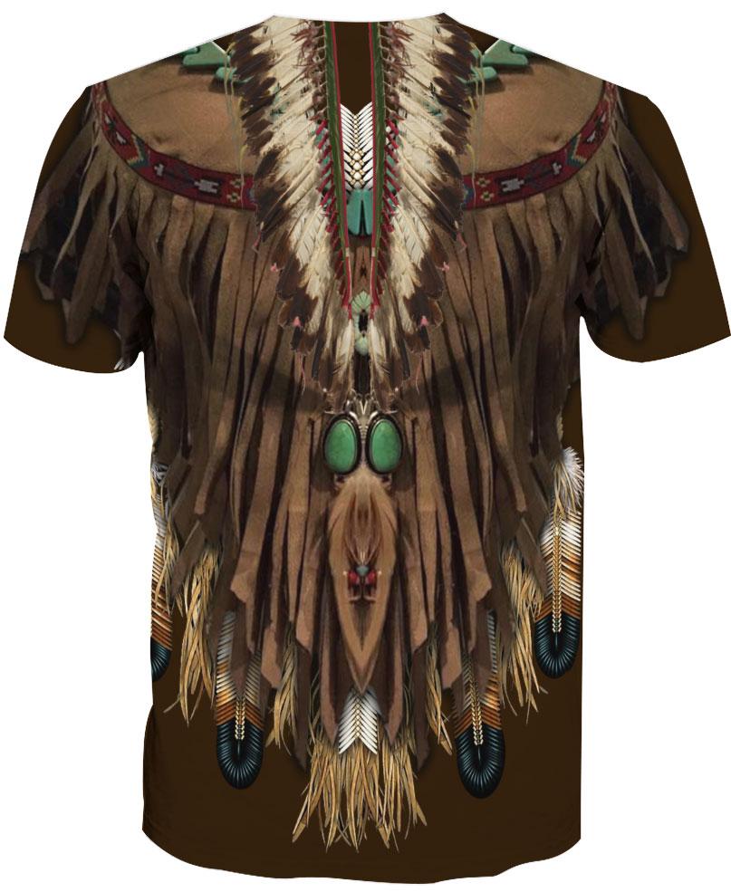 WelcomeNative Dark Brown Printed Suede, 3D T Shirt, All Over Print T Shirt, Native American