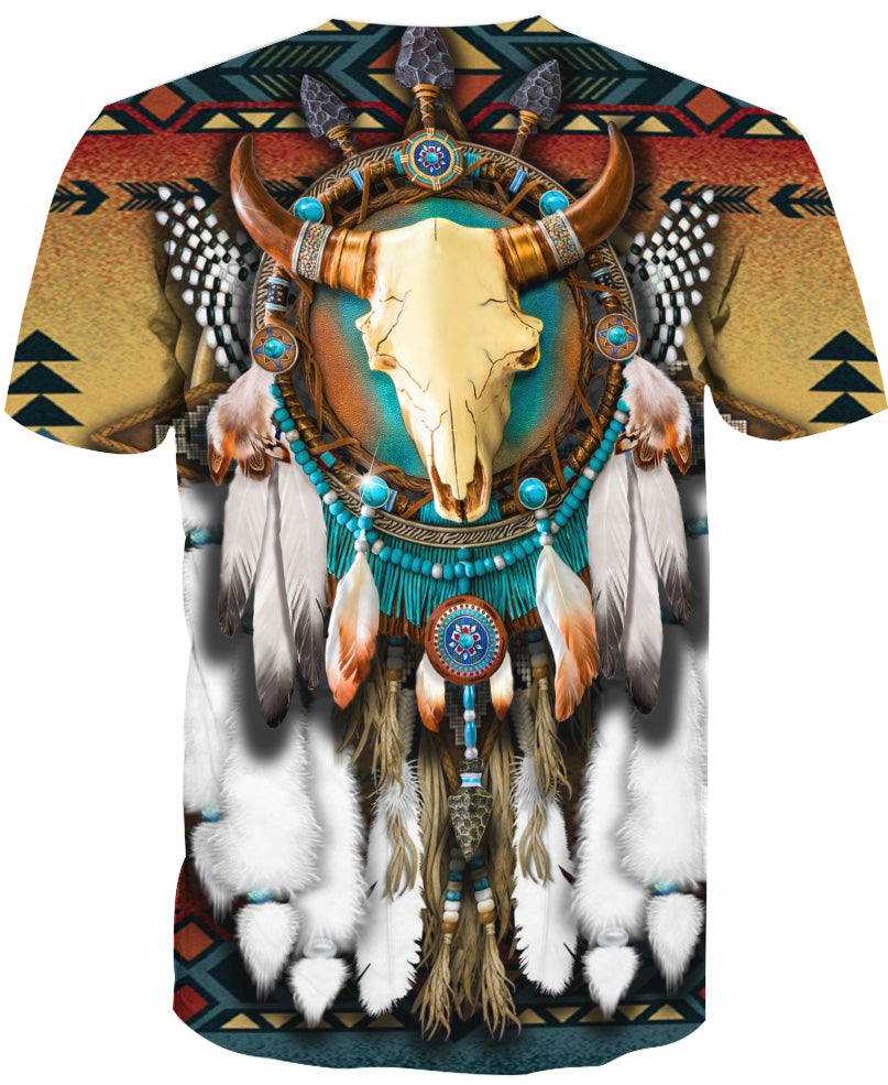 WelcomeNative Butterfly & Buffalo Skull 3D Hoodie, All Over Print Hoodie, Native American