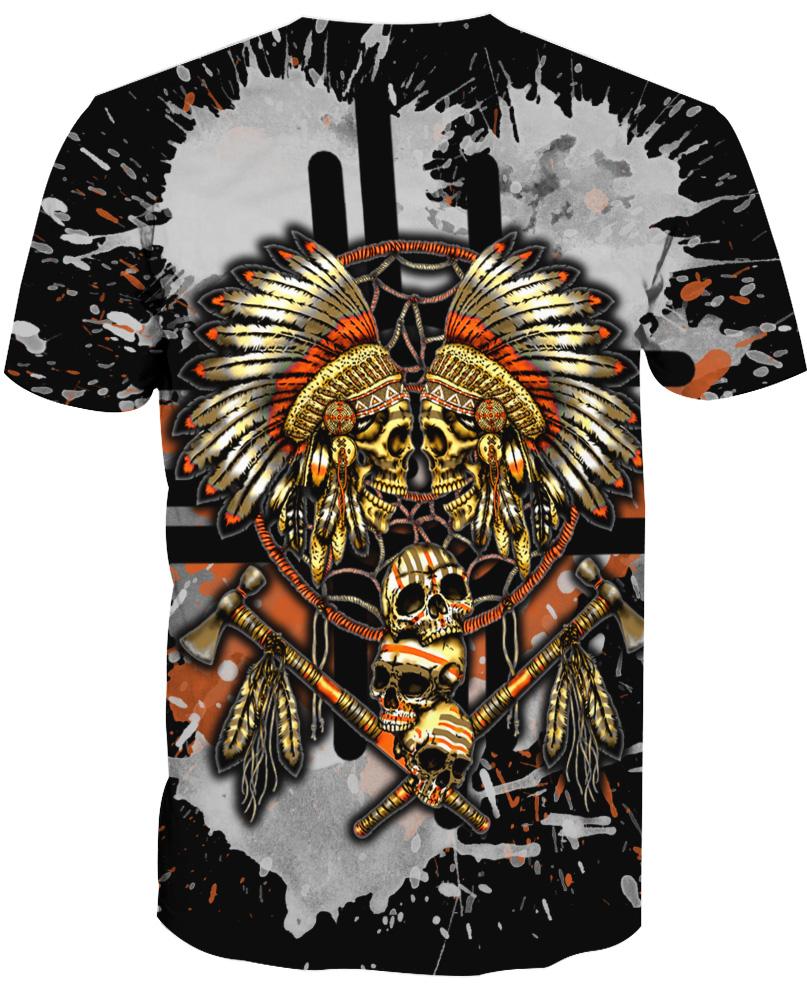 WelcomeNative Yellow Native Skull Hoodie, All Over Print Hoodie, Native American