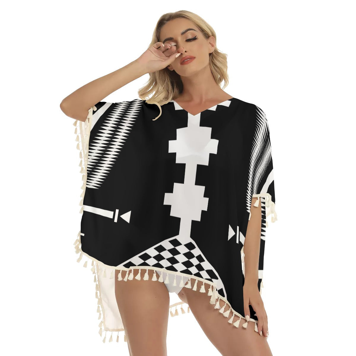 WelcomeNative Native American Women's Square Fringed Shawl