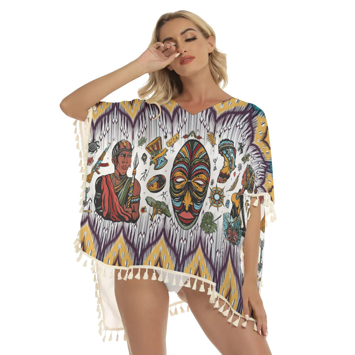 WelcomeNative Native American Women's Square Fringed Shawl