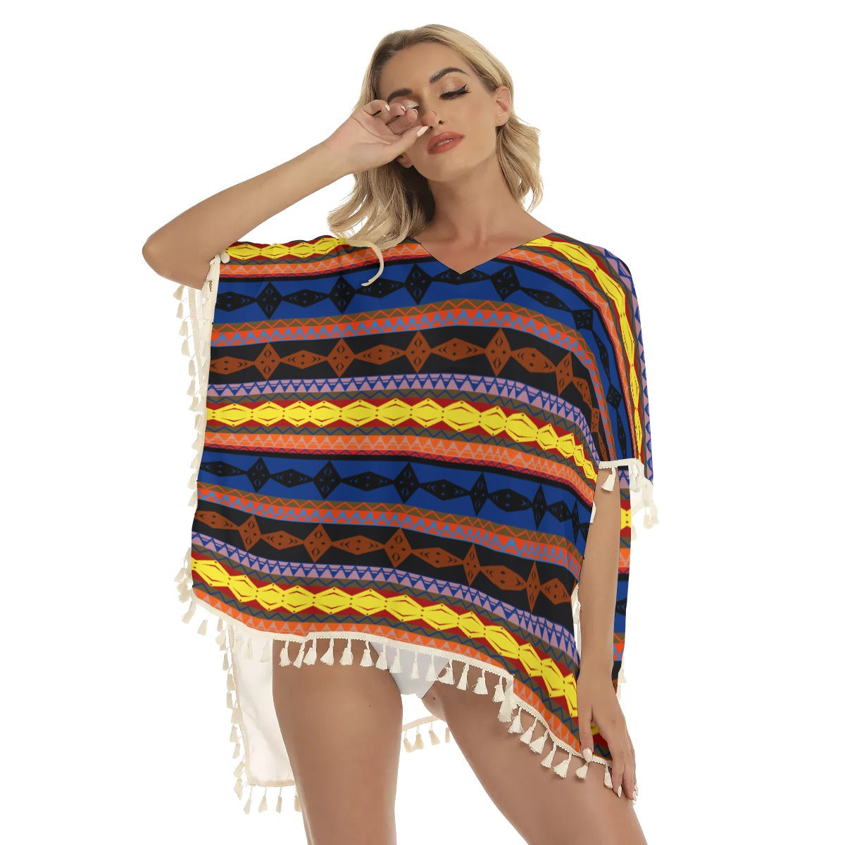 WelcomeNative Native American Women's Square Fringed Shawl