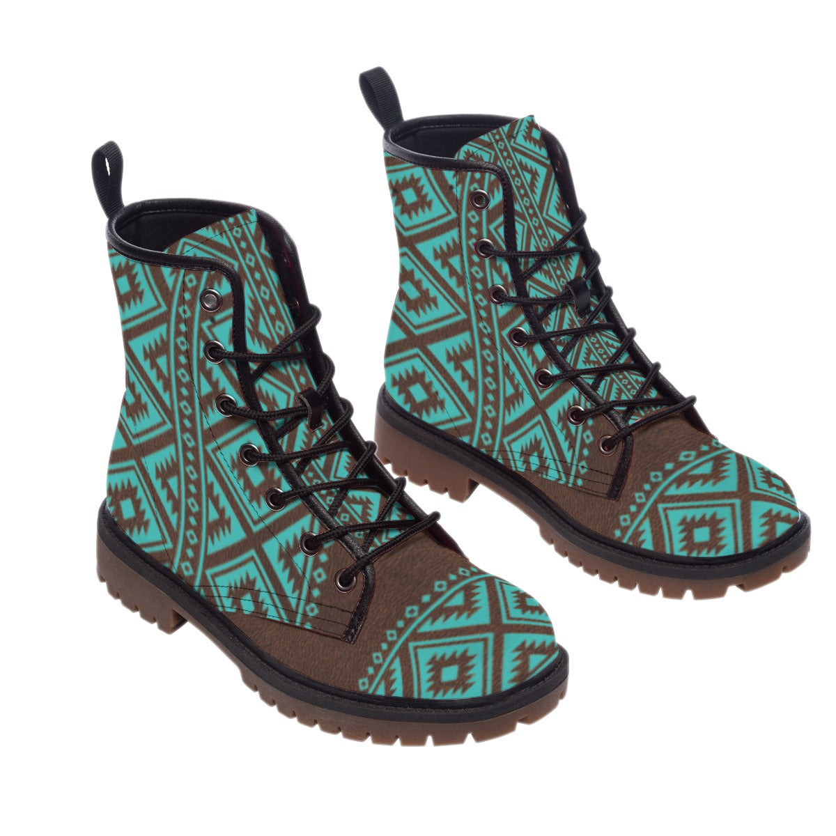 WelcomeNative Pattern Native Leather Martin Short Boots