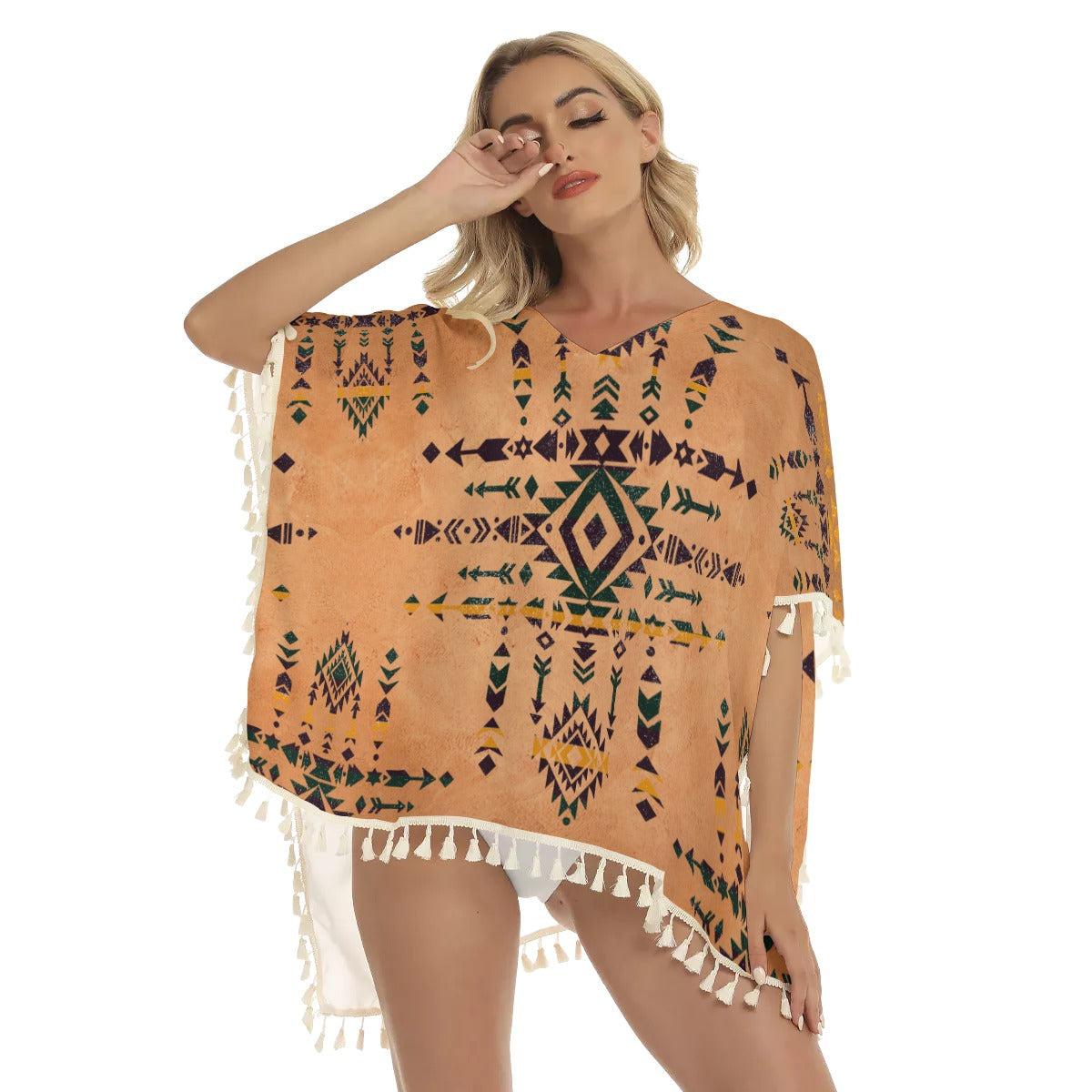 WelcomeNative Native American Women's Square Fringed Shawl