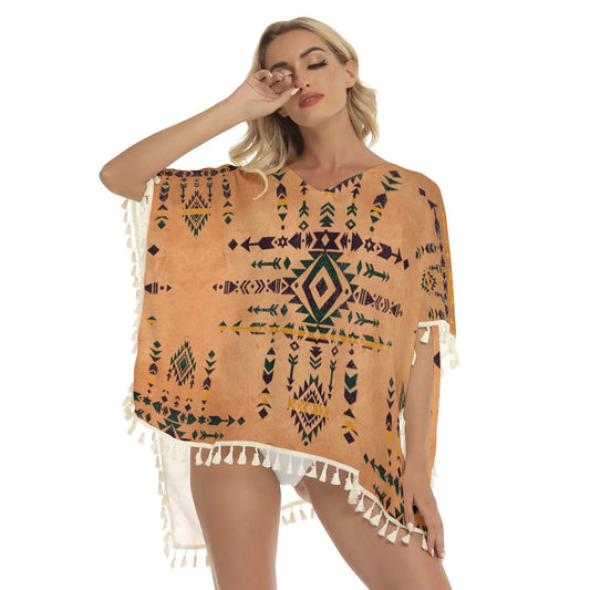 WelcomeNative Native American Women's Square Fringed Shawl