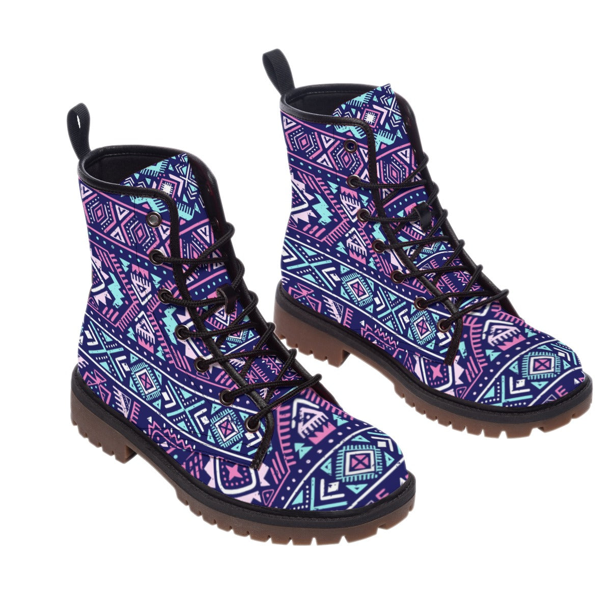 WelcomeNative Pattern Native Leather Martin Short Boots