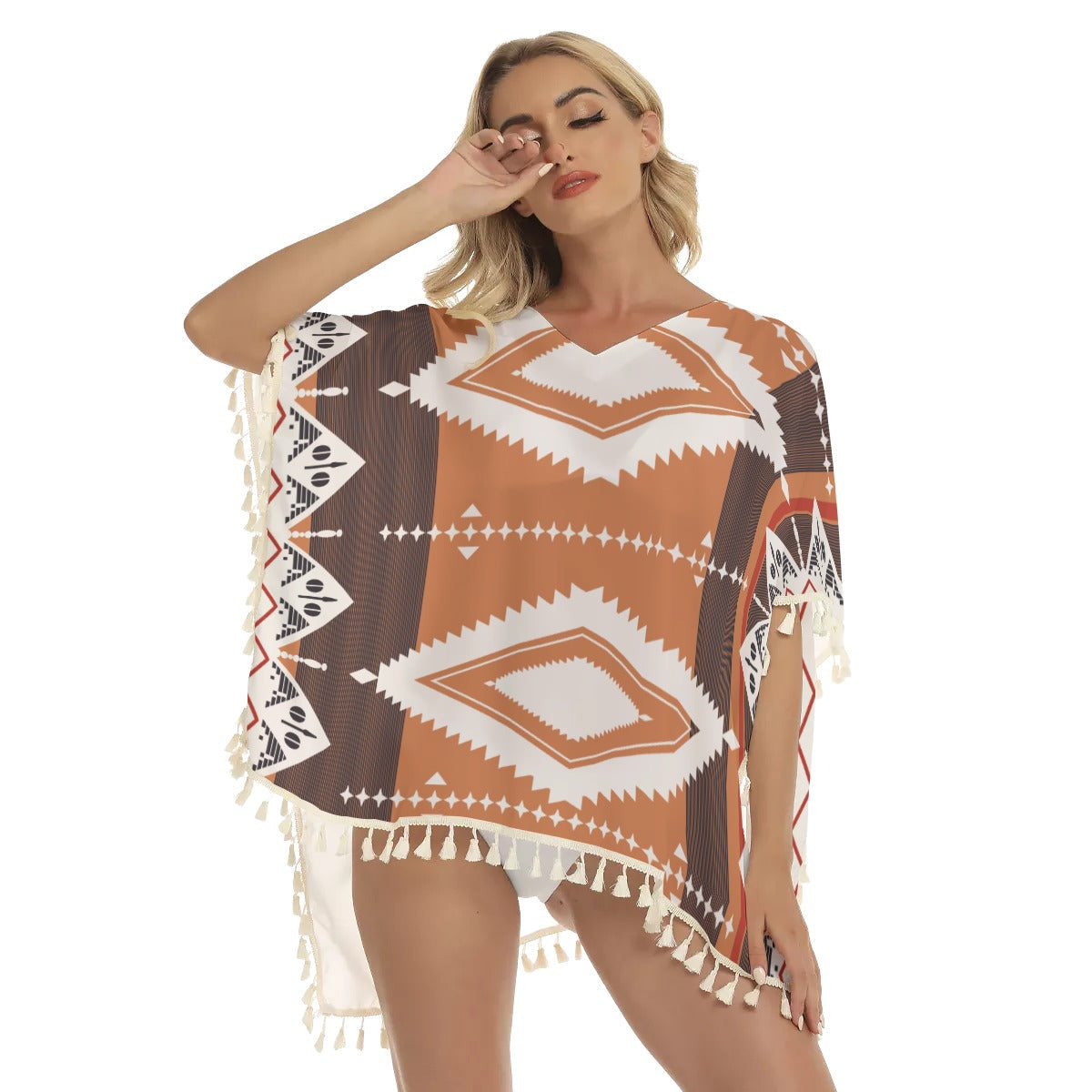 WelcomeNative Native American Women's Square Fringed Shawl