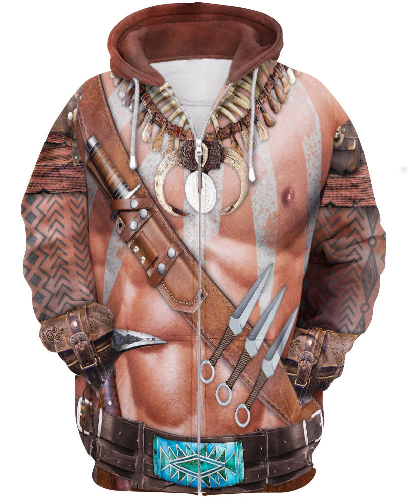 WelcomeNative Warrior Style Native Ameican Hoodie, All Over Print Hoodie, Native American - Design #1