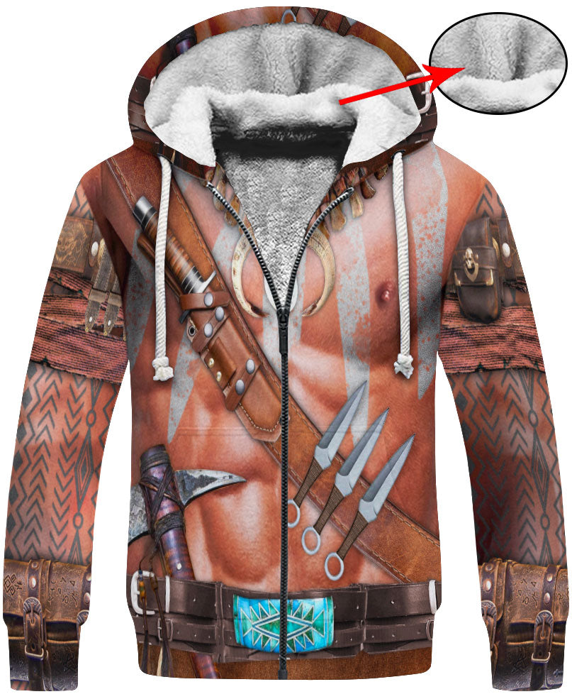 WelcomeNative Warrior Style Native Ameican Hoodie, All Over Print Hoodie, Native American - Design #1