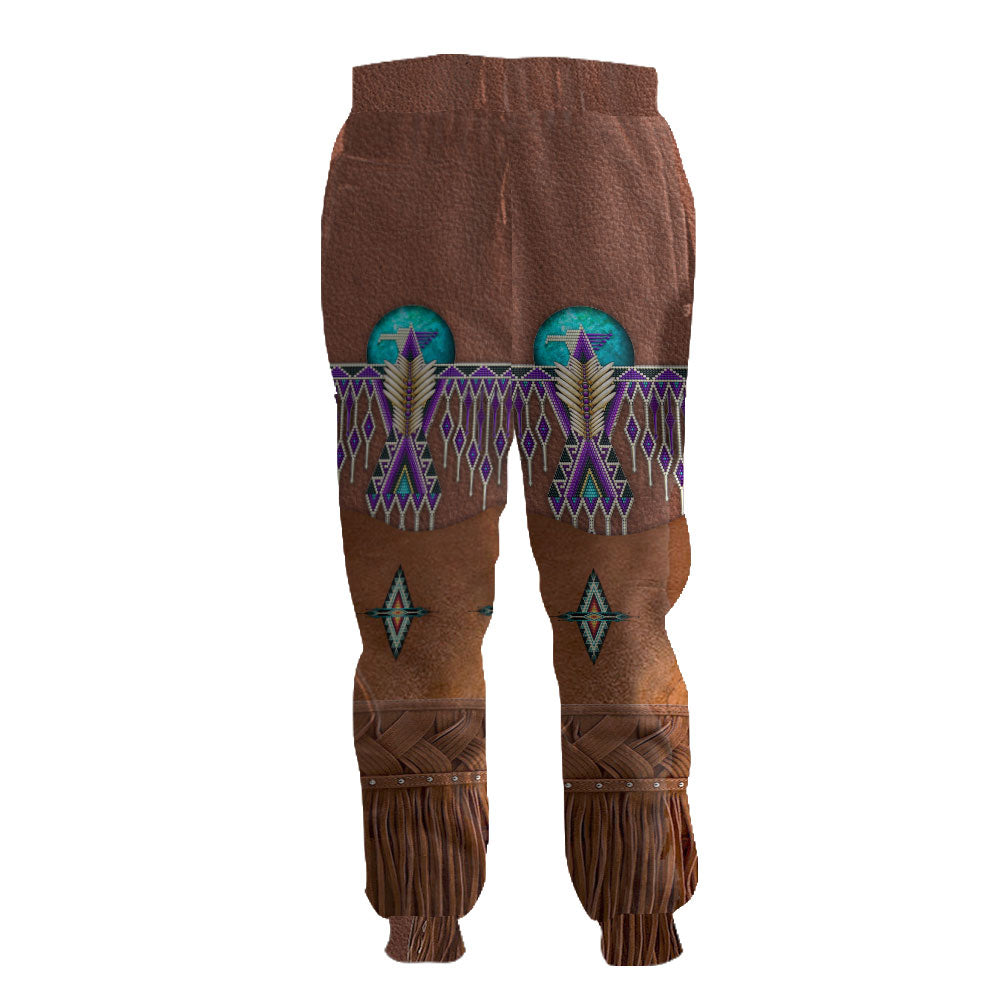 WelcomeNative Brown Pattern Sweatpants, 3D Sweatpants, All Over Print Sweatpants