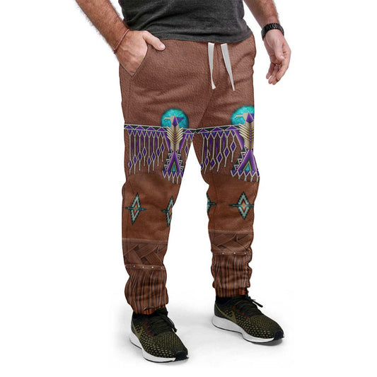 WelcomeNative Brown Pattern Sweatpants, 3D Sweatpants, All Over Print Sweatpants