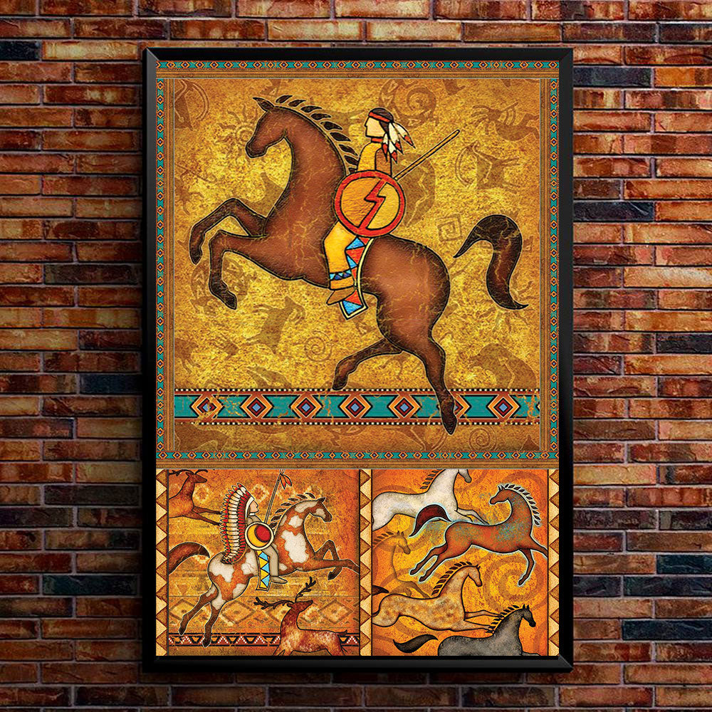 WelcomeNative The Orange Horse Poster, 3D Poster, All Over Print Poster, Native American