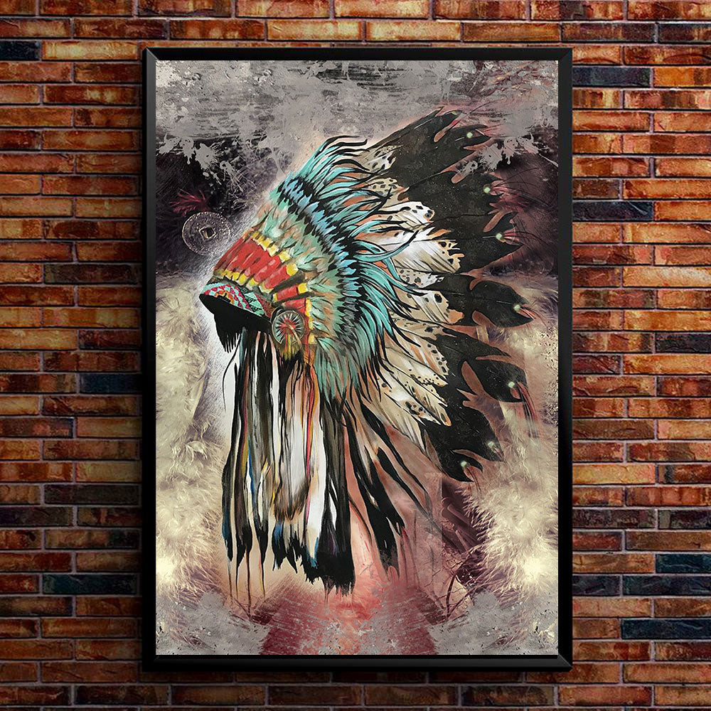 WelcomeNative Beautiful Headdress Poster, 3D Poster, All Over Print Poster, Native American