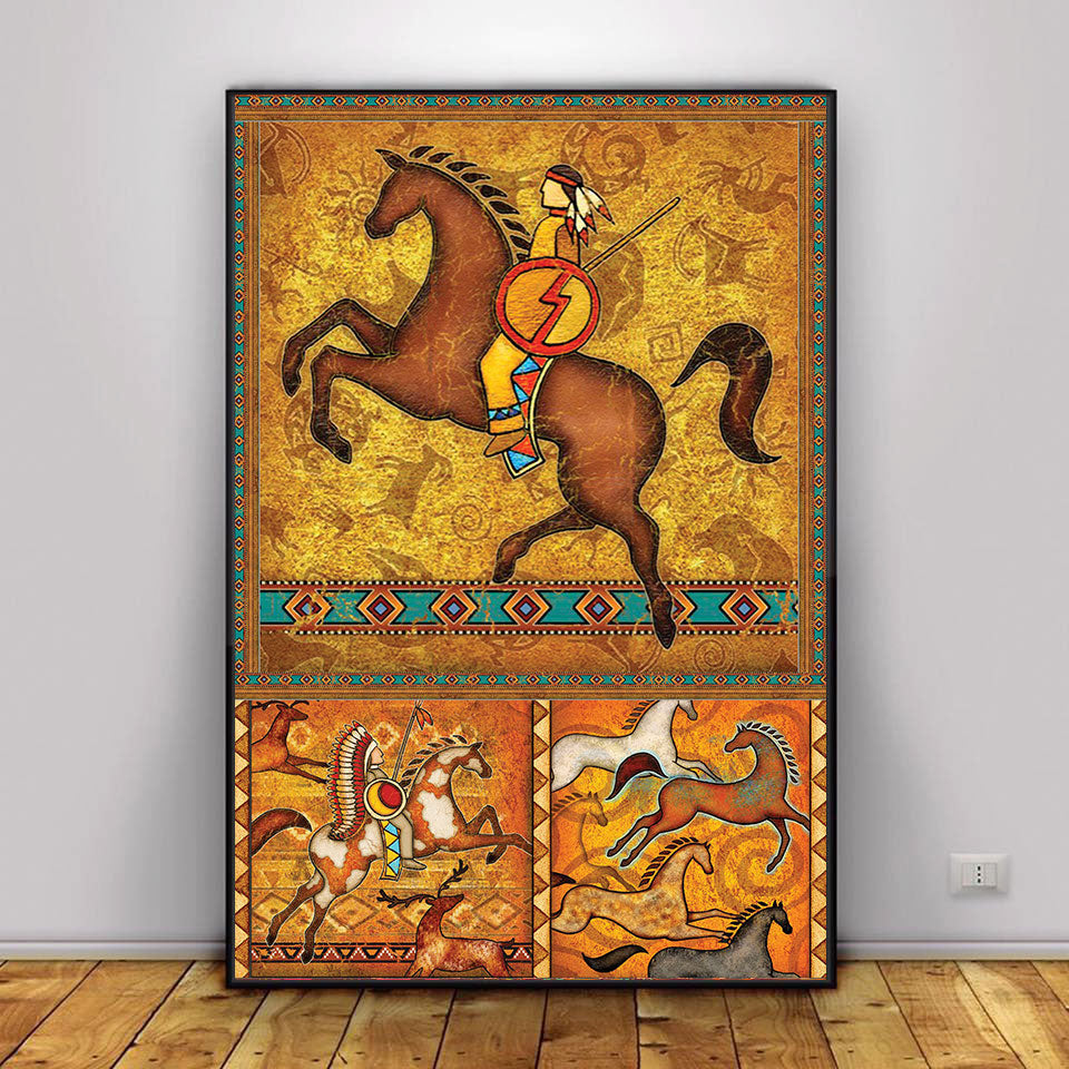 WelcomeNative The Orange Horse Poster, 3D Poster, All Over Print Poster, Native American