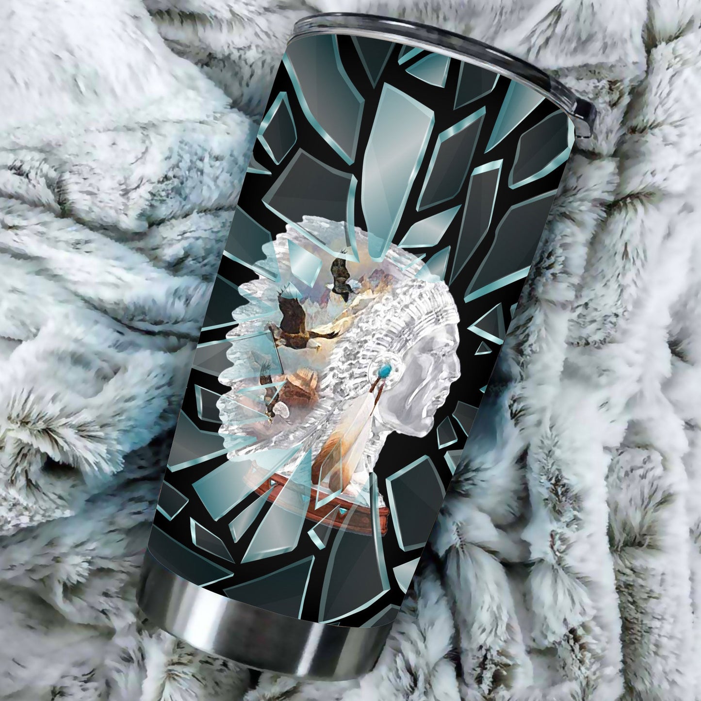 WelcomeNative Native Chief Tumbler, 3D Tumbler, All Over Print Tumbler, Native American