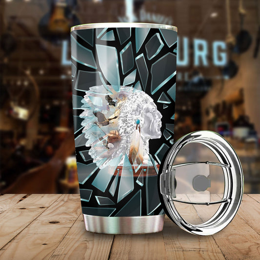 WelcomeNative Native Chief Tumbler, 3D Tumbler, All Over Print Tumbler, Native American