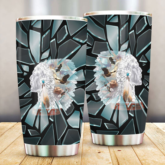 WelcomeNative Native Chief Tumbler, 3D Tumbler, All Over Print Tumbler, Native American