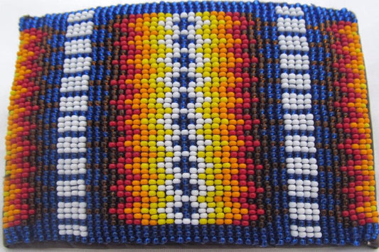 Large 5 Inch Southwestern Native American Rectangular Beaded Buckle - Welcome Native