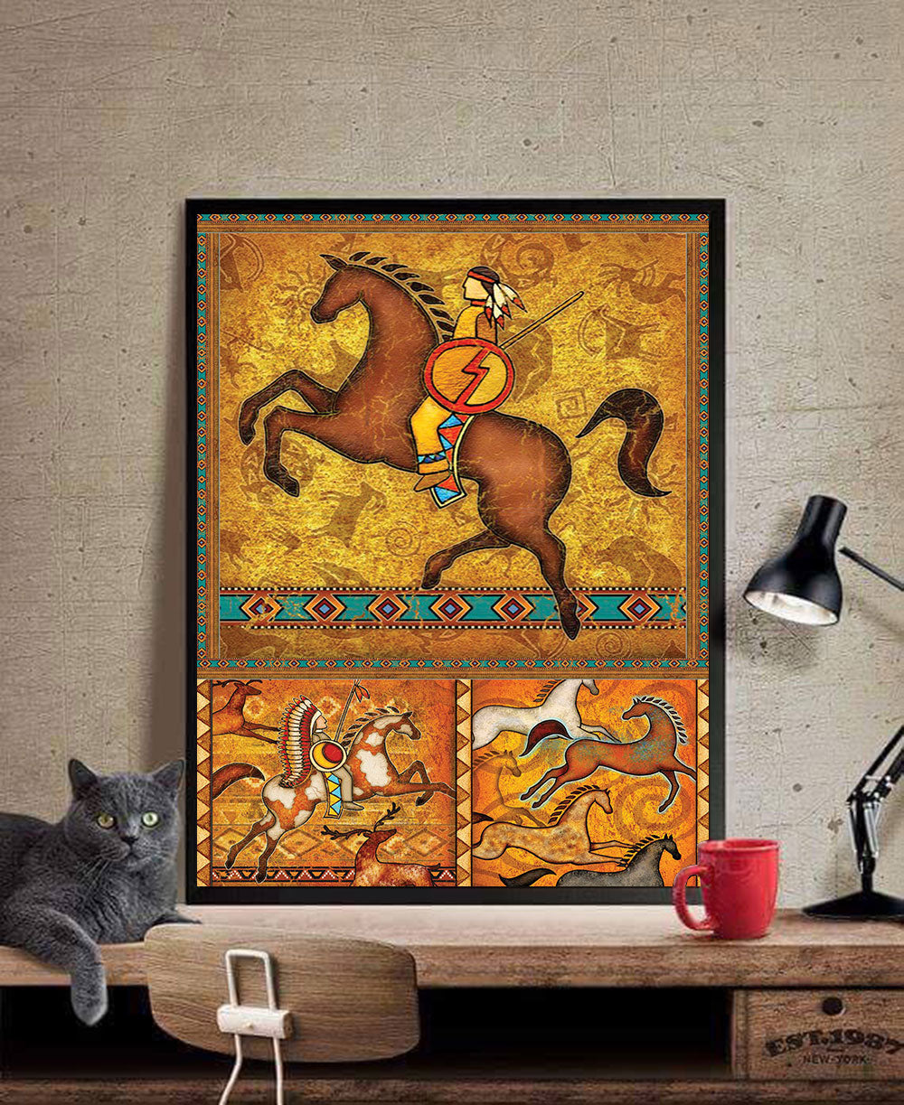WelcomeNative The Orange Horse Poster, 3D Poster, All Over Print Poster, Native American