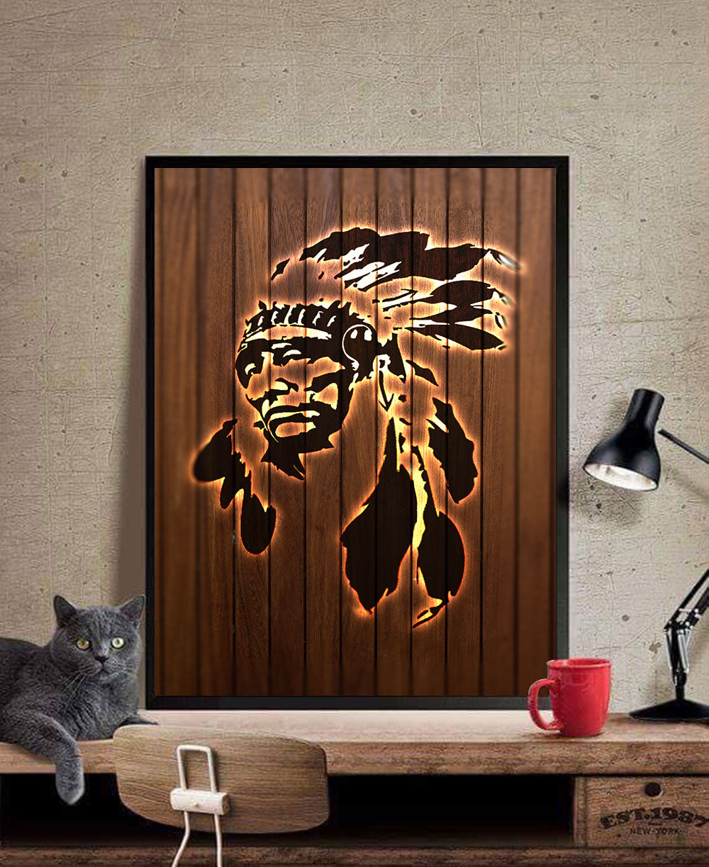 WelcomeNative Brown Native Poster, 3D Poster, All Over Print Poster, Native American