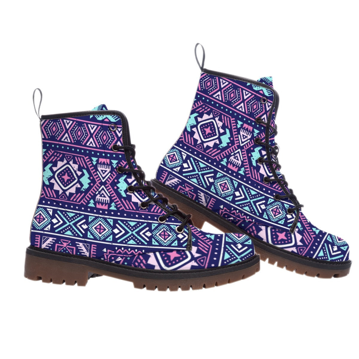 WelcomeNative Pattern Native Leather Martin Short Boots