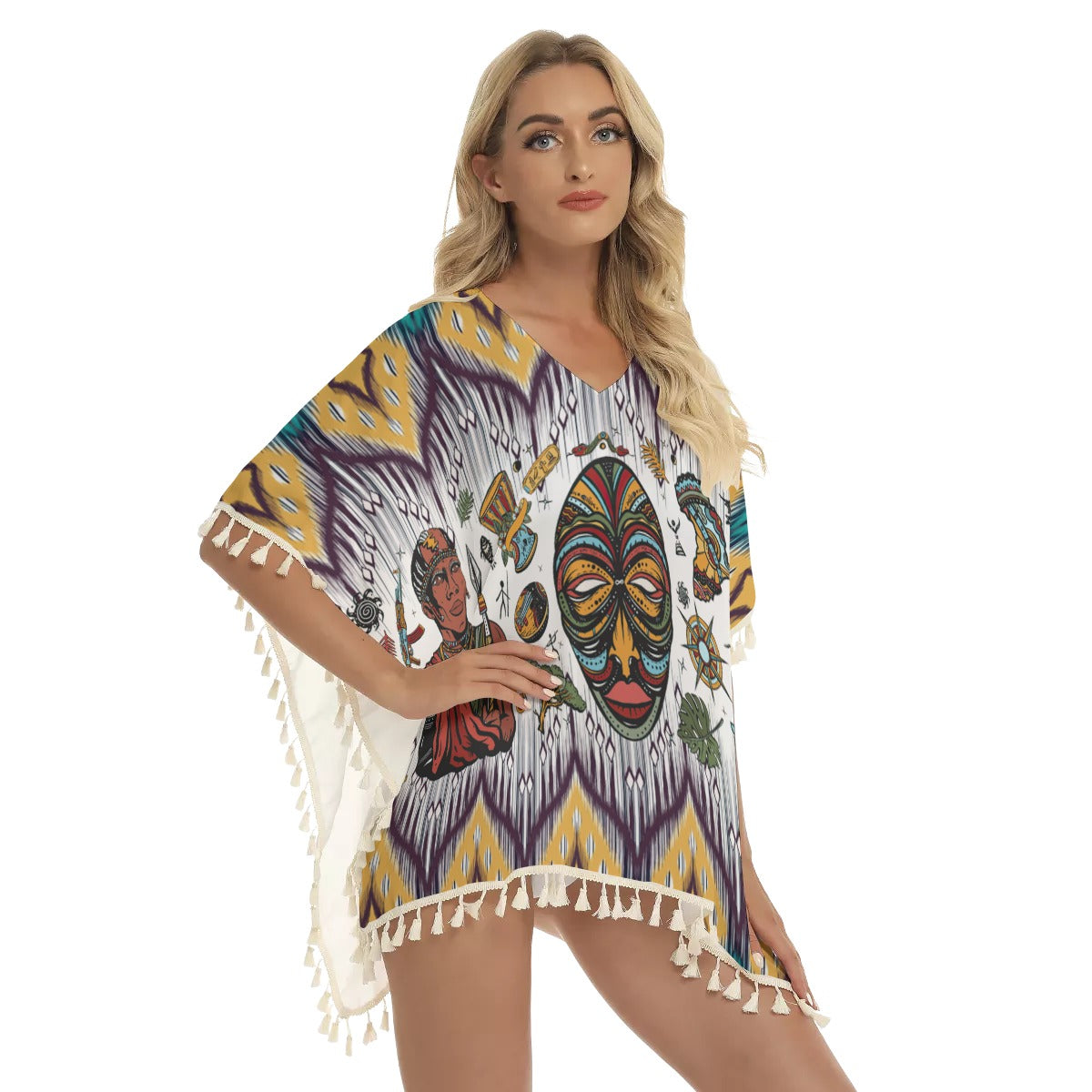 WelcomeNative Native American Women's Square Fringed Shawl