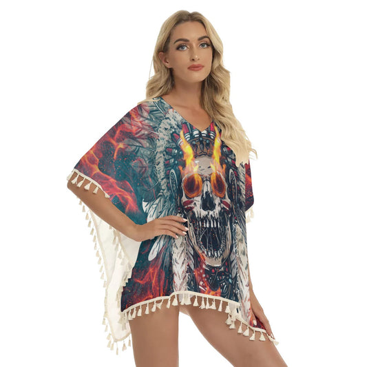 WelcomeNative Native American Women's Square Fringed Shawl