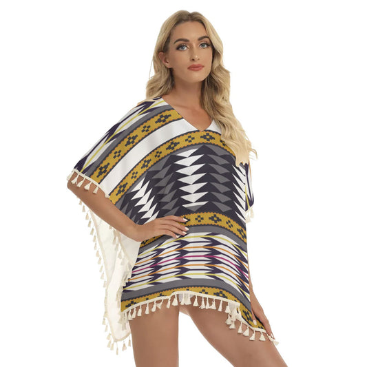 WelcomeNative Native American Women's Square Fringed Shawl