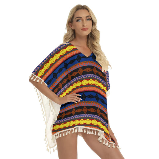 WelcomeNative Native American Women's Square Fringed Shawl