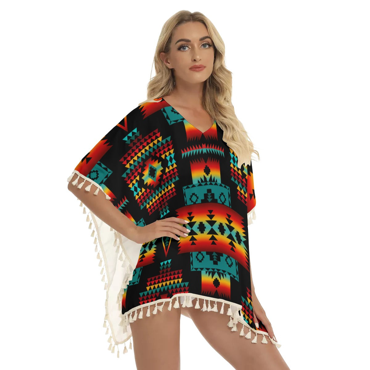 WelcomeNative Native American Women's Square Fringed Shawl