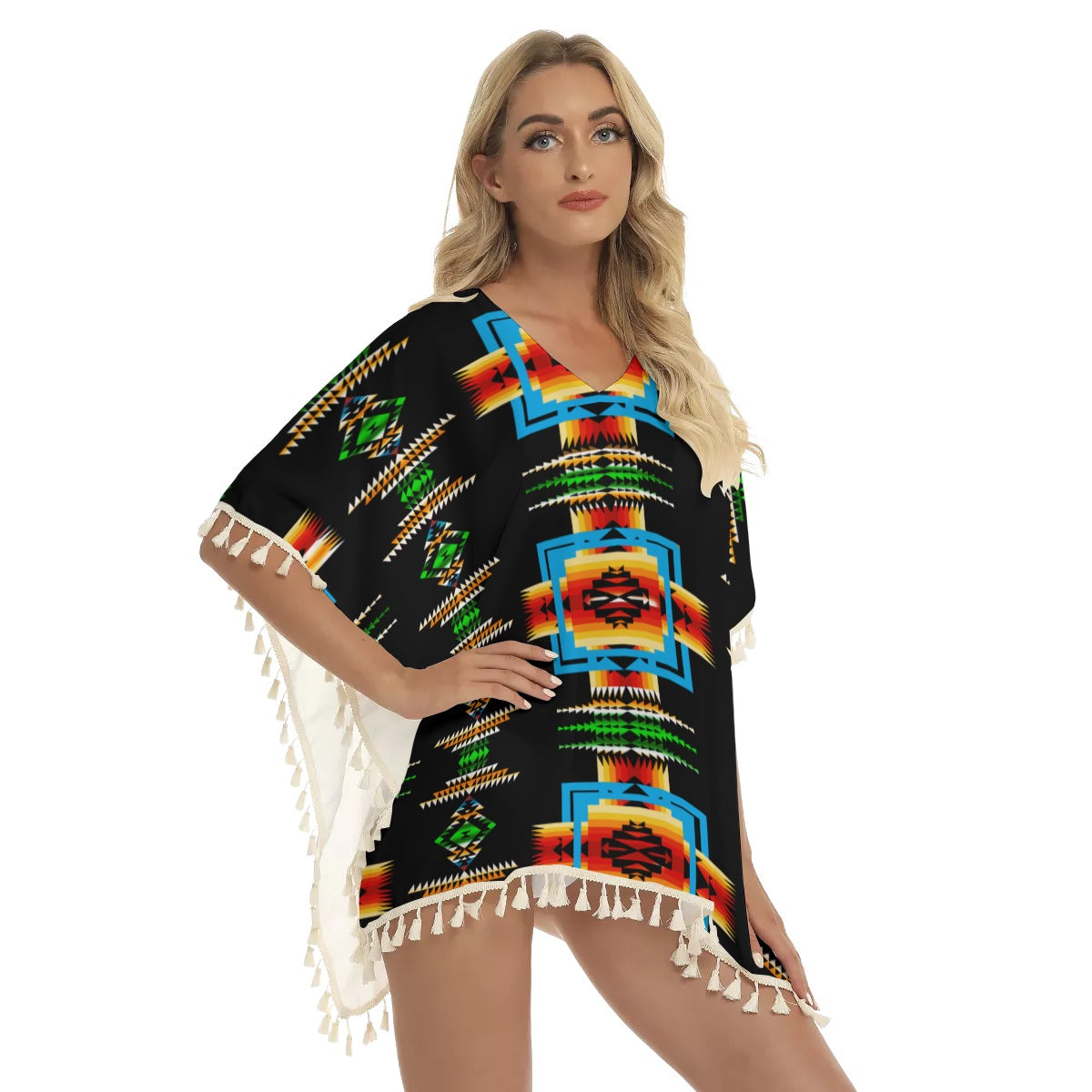 WelcomeNative Native American Women's Square Fringed Shawl