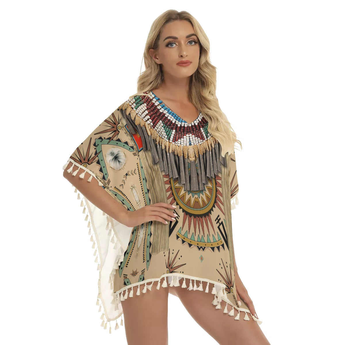 WelcomeNative Native American Women's Square Fringed Shawl