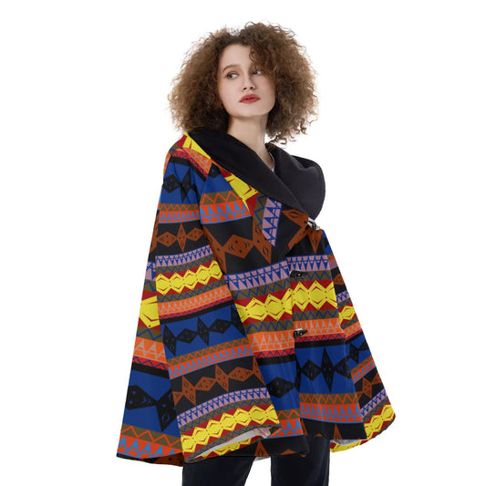 WelcomeNative Native American Hooded Flared Coat, 3D Hooded Coat, All Over Print