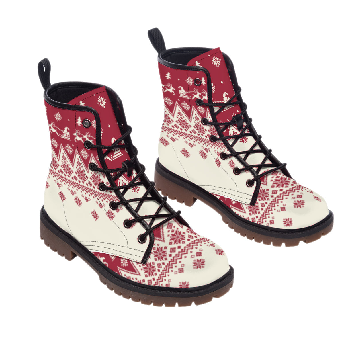 WelcomeNative Pattern Native Leather Martin Short Boots