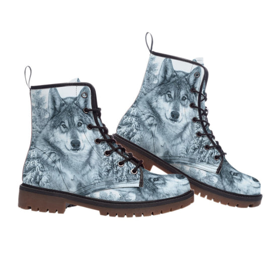 WelcomeNative Winter Wolf  Leather Martin Short Boots