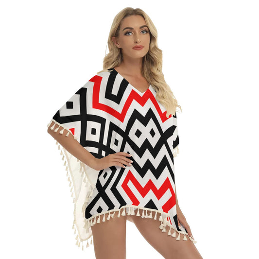 WelcomeNative Native American Women's Square Fringed Shawl