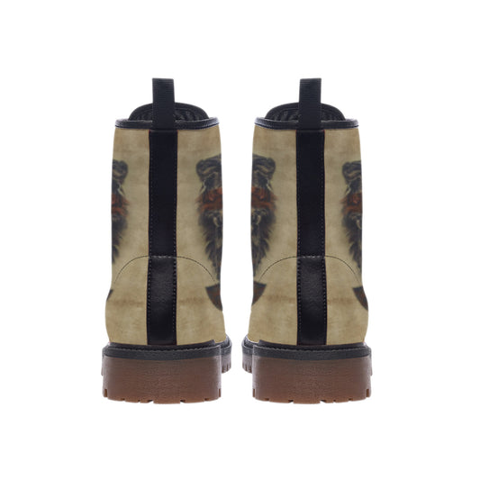WelcomeNative Wolf Warrior Leather Martin Short Boots