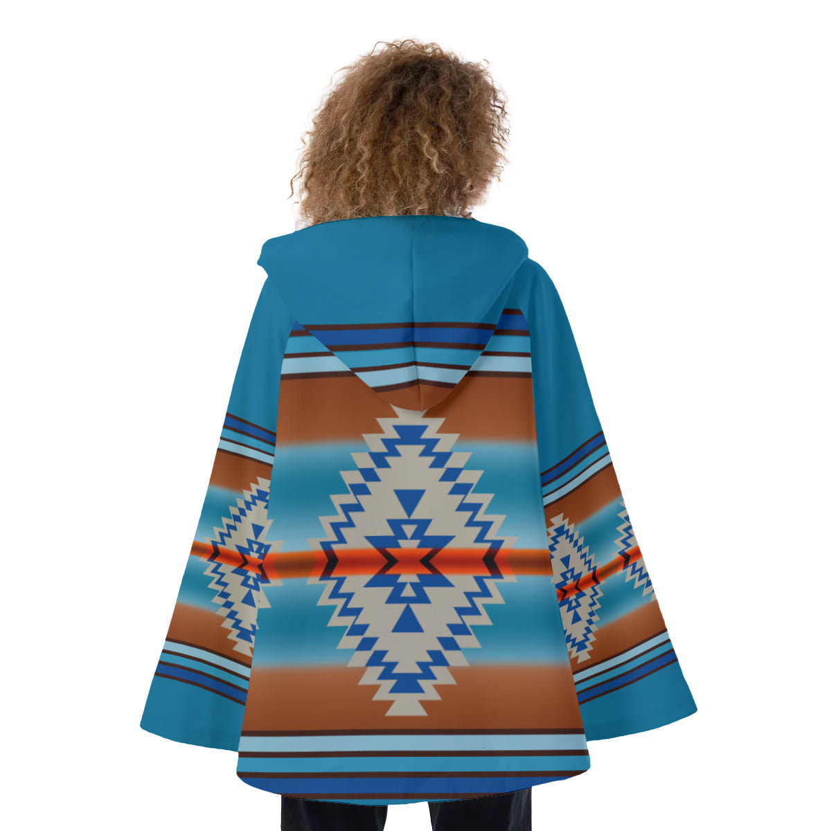 WelcomeNative Native American Hooded Flared Coat, 3D Hooded Coat, All Over Print
