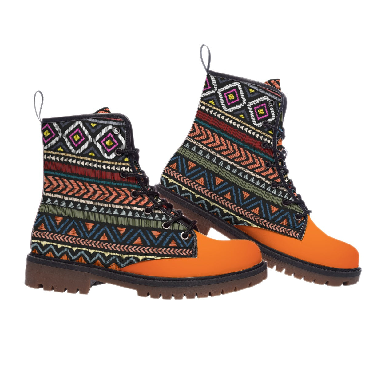 WelcomeNative Pattern Native Leather Martin Short Boots