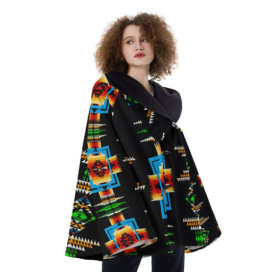 WelcomeNative Native American Hooded Flared Coat, 3D Hooded Coat, All Over Print