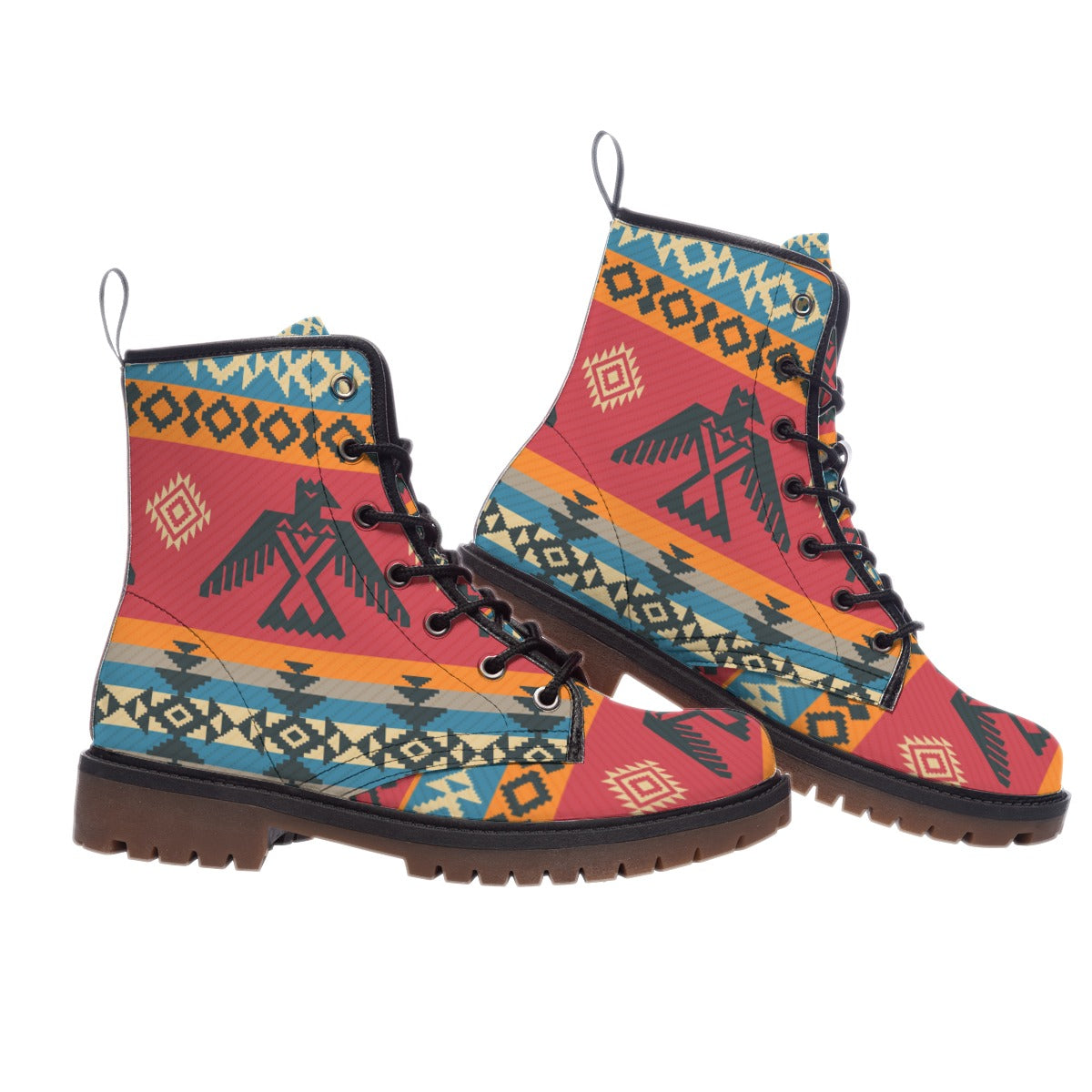 WelcomeNative Pattern Native Leather Martin Short Boots