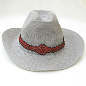 Coral Red Golden Seed Beaded Cowboy Hat Band Belt Handmade - Welcome Native